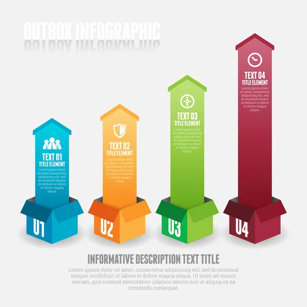 Outbox Infographic — Stockvector