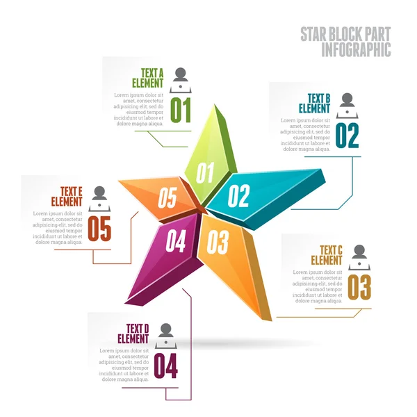 Star Block Part Infografía — Archivo Imágenes Vectoriales