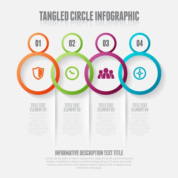 Infografica a cerchio intrecciato — Vettoriale Stock