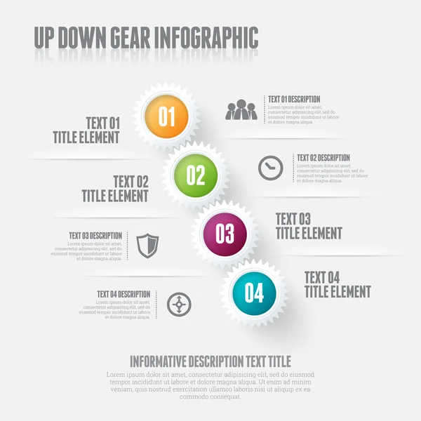 Infografica Up Down Gear — Vettoriale Stock