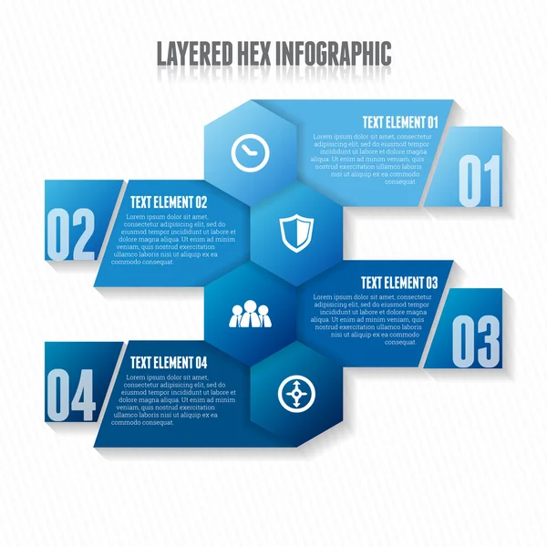 Πολυεπίπεδη Infographic δεκαεξαδικού — Διανυσματικό Αρχείο