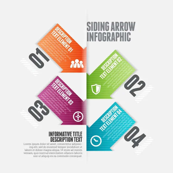 Sivuraide Arrow Infographic — vektorikuva