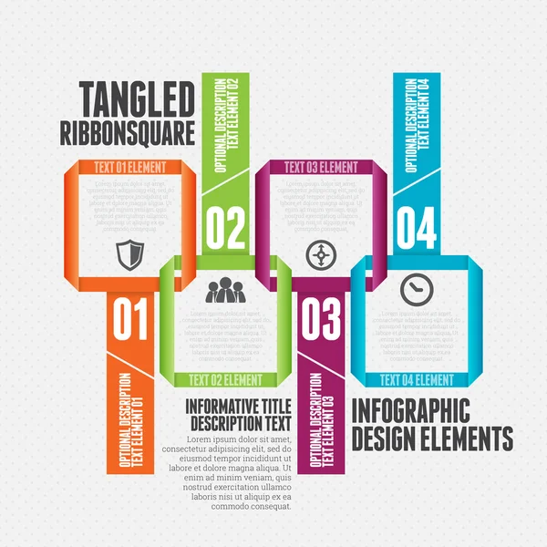 Nastro quadrato aggrovigliato — Vettoriale Stock