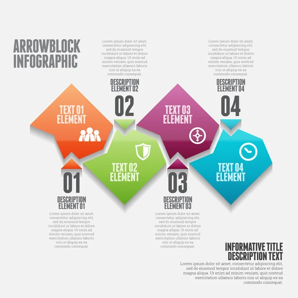 Arrowblock Infographic - Stok Vektor