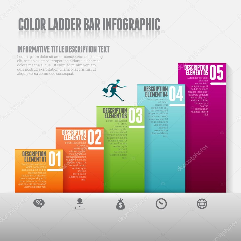 Color Ladder Bar Infographic