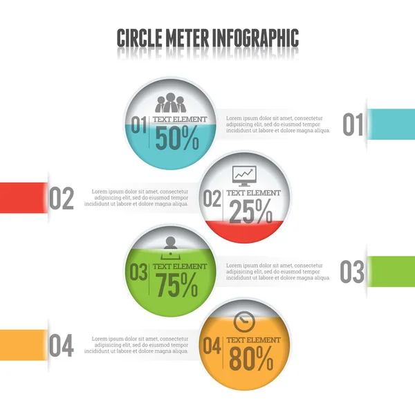 Cirkel mätaren Infographic — Stock vektor
