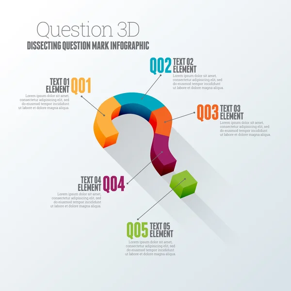 Вопрос 3D Инфографика — стоковый вектор