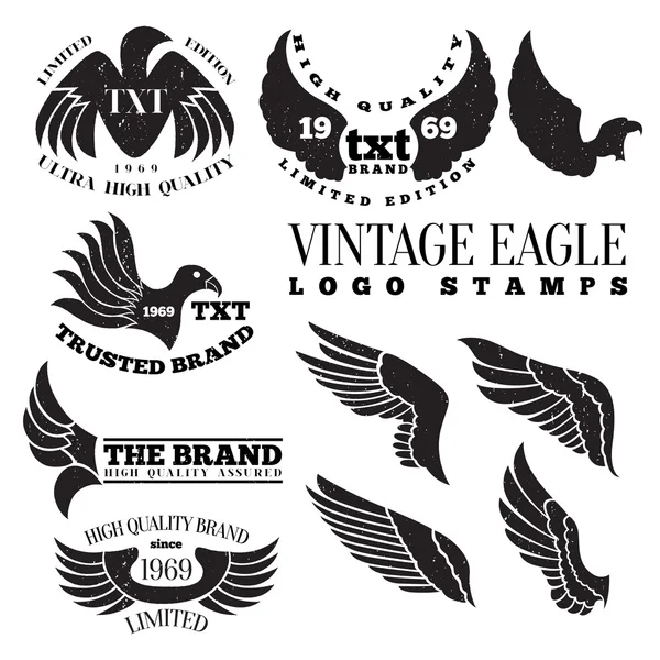 Eagle Vintage Logo Stamps — Wektor stockowy