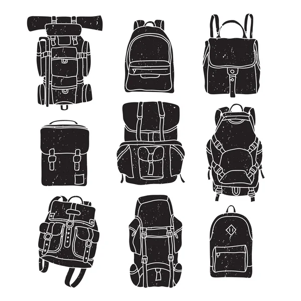 Mochila Etiquetas Vintage — Vector de stock