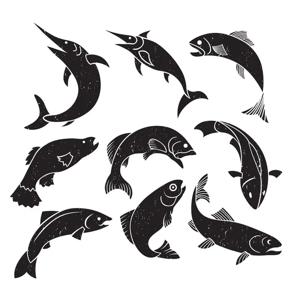 Риба маркувати штамп — стоковий вектор
