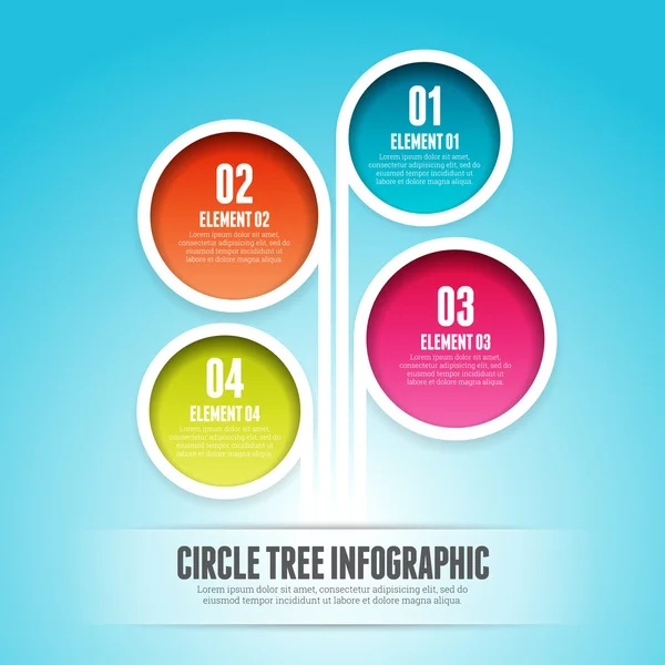 Infográfico árvore círculo — Vetor de Stock