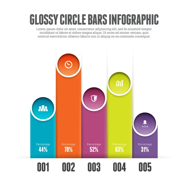 Lesklý kroužek pruhy Infographic — Stockový vektor