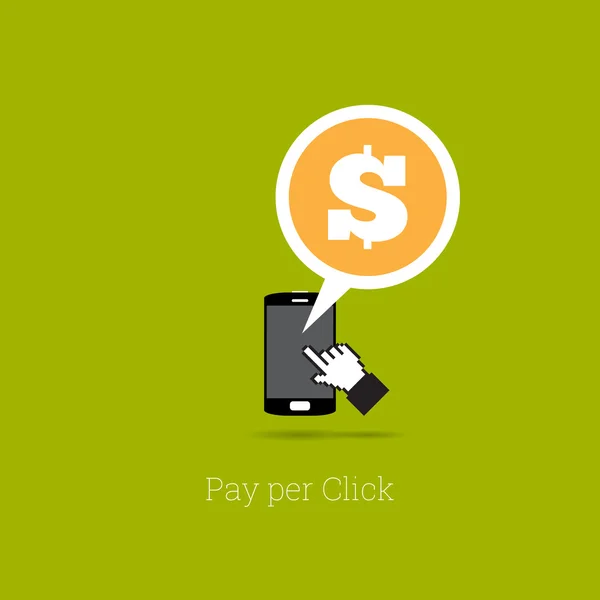 Pay Per Click Téléphone — Image vectorielle
