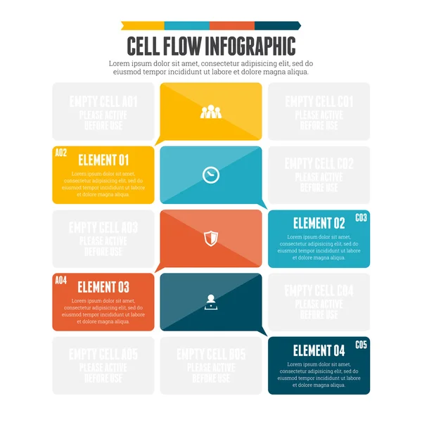 Infografica a flusso cellulare — Vettoriale Stock