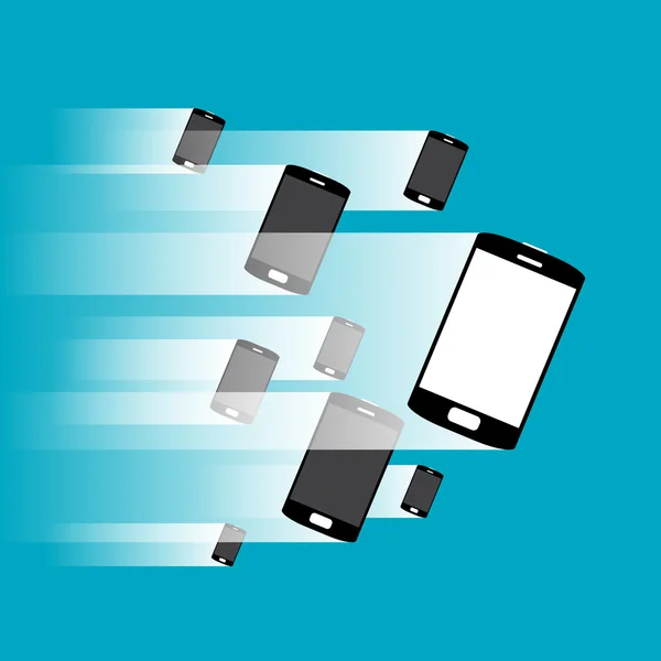 Phones at Speed — Stock Vector