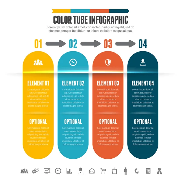 Infográfico de tubo de cor —  Vetores de Stock