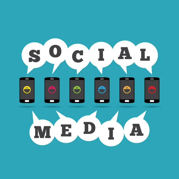Téléphones de médias sociaux — Image vectorielle