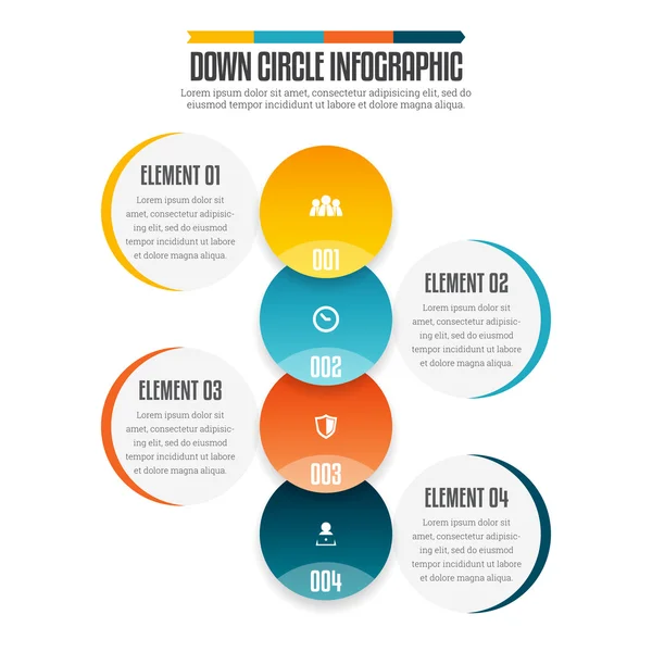 Beneden cirkel Infographic — Stockvector