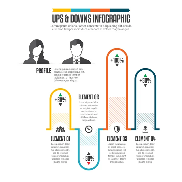 UPS Downs Infographic — Stockvector