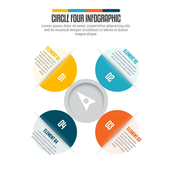 Circle Four Infographic — Stock Vector