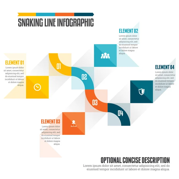 Slingrar linje Infographic — Stock vektor