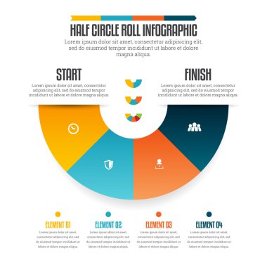 Yarım daire Roll Infographic