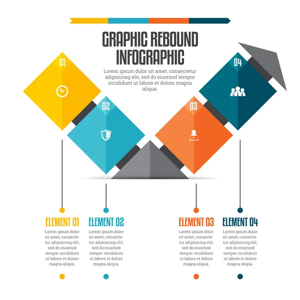 Graphic Rebound Infographic — Stock Vector