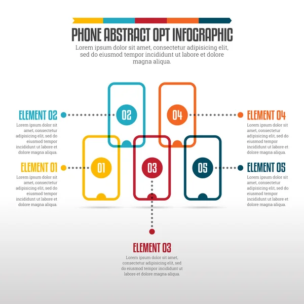 Teléfono Resumen Opt Infographic — Vector de stock