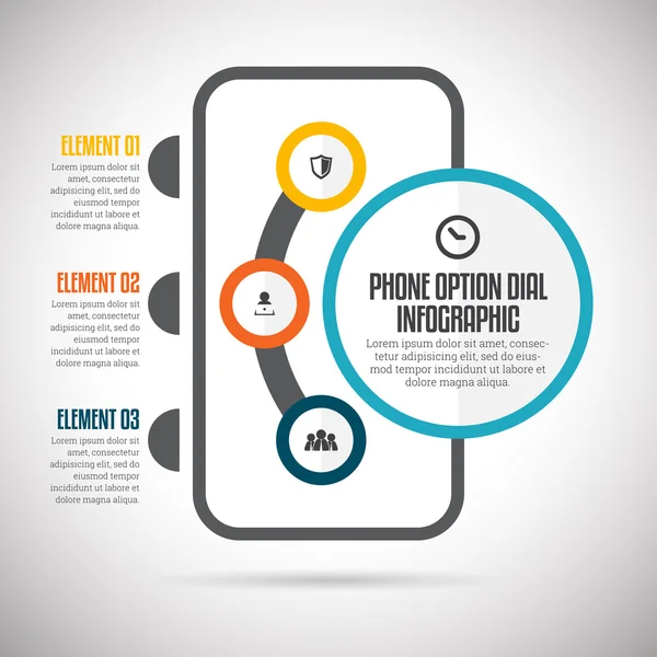 Telefon alternativet Dial Infographic — Stock vektor