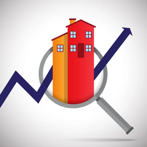 Aumento do negócio imobiliário —  Vetores de Stock