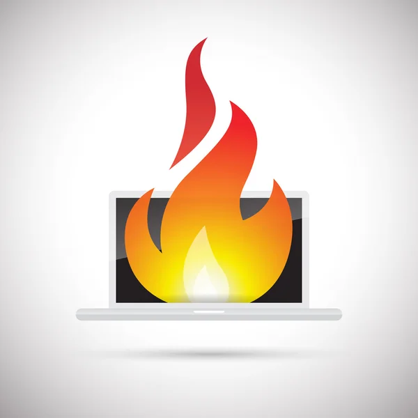 Computer Fire — Vector de stoc
