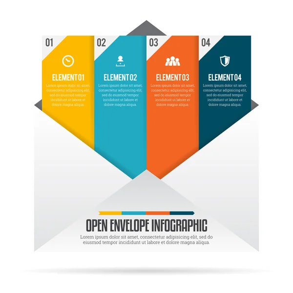 Infografik zum offenen Umschlag — Stockvektor