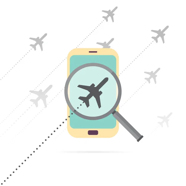 Mobile Flight Search — Stock Vector