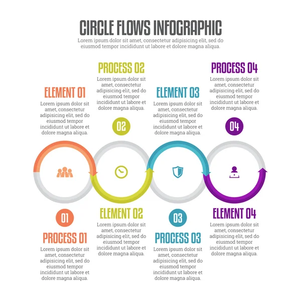 Círculo Flujos Infografía — Archivo Imágenes Vectoriales