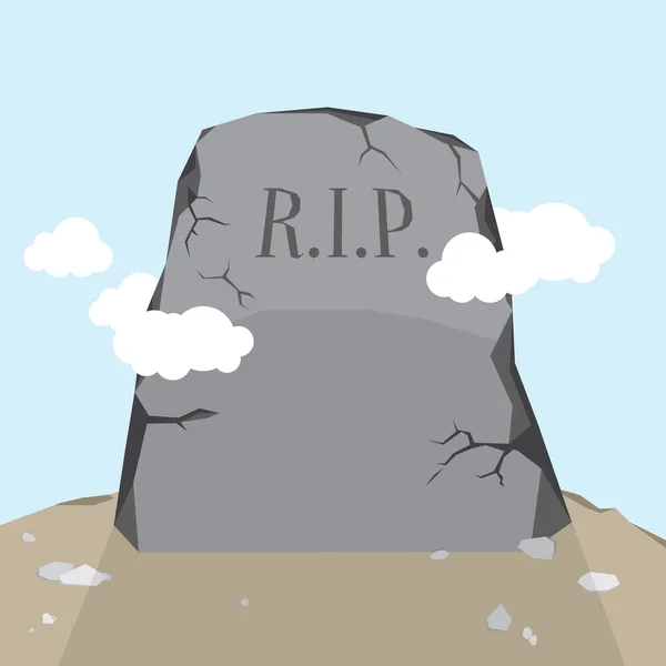 Grave piedra de dibujos animados — Vector de stock