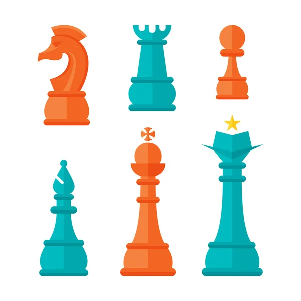 Flat Design Chess Units — Stock Vector