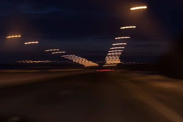 Auto Lichte Paden Van Het Verkeer Beweging Straat Stedelijke Landschap — Stockfoto