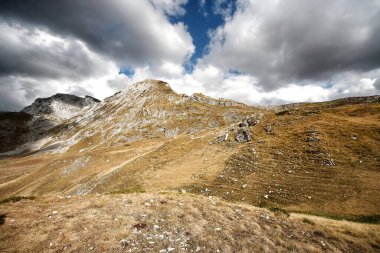Dağlardaki muhteşem sonbahar manzarası.