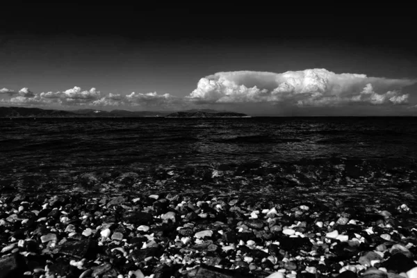 Beautiful Seascape Black White — Fotografia de Stock
