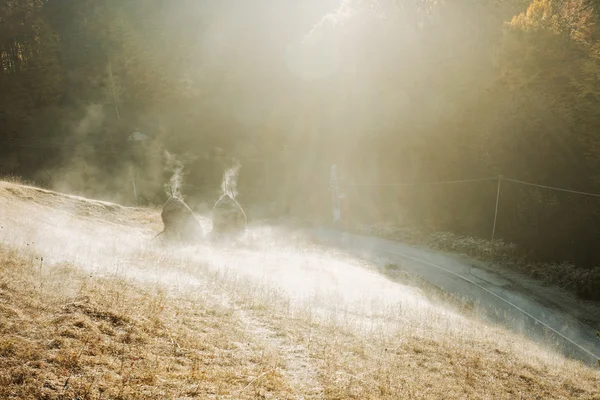 凍りつくような朝の風景 — ストック写真