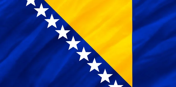 Fondo de ondulación Bandera de Bosnia y Herzegovina — Foto de Stock