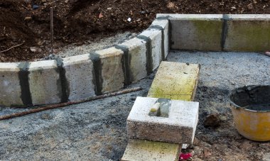 Döşeme işçi curbs beton