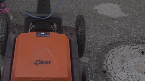 Modugno Italia Diciembre 2020 Los Técnicos Utilizan Gpr Para Identificar — Vídeos de Stock