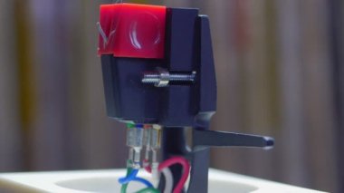 Dönüşümlü kabuk görünümünü kapat. Dof headshell bokeh. Hi-fi yüksek kalite müzik konsepti kapat