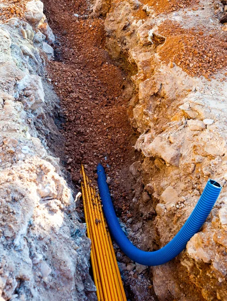 Conducto Cable Para Fibras Ópticas Tubo Corrugado Para Cables Telefónicos — Foto de Stock