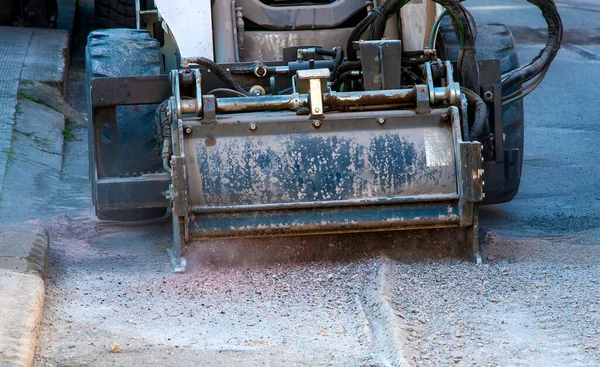 Milling Asphalt Road Reconstruction Accessory Skid Steer — Stock Photo, Image