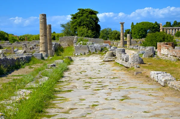 Gamla vägen i Paestum - Salerno, Italien — Stockfoto