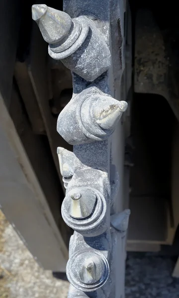 Closeup of cone  hard rock size for micro trench laying fiber optic — Stock Photo, Image