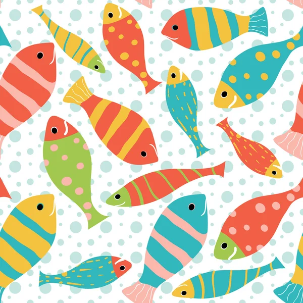 无缝矢量花纹的鱼 — 图库矢量图片