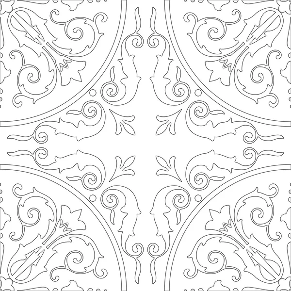 Unique coloring book square page for adults - seamless pattern t — Stock Vector